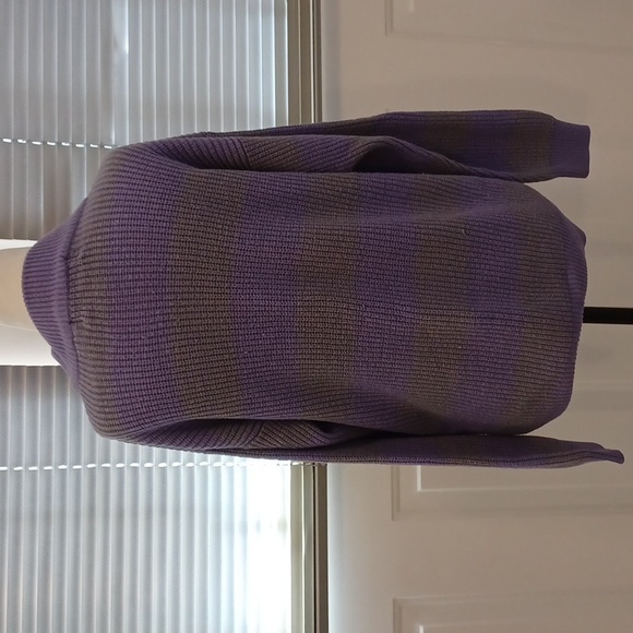 $4 Add-on Purple & Gray Striped Knit Sweater - Size Small - Picture 4 of 7